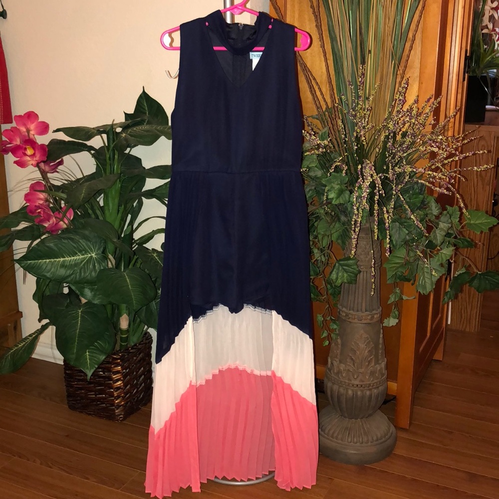 Girls Maxi-Overlay Romper w/choker Neckline